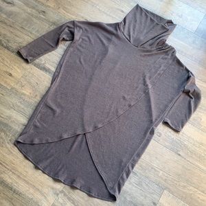 Rae Mode Heather Brown Oversized Tunic Sweater one size?